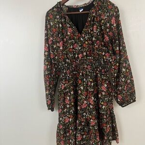 Old Navy Floral Mini Dress - Black and Pink